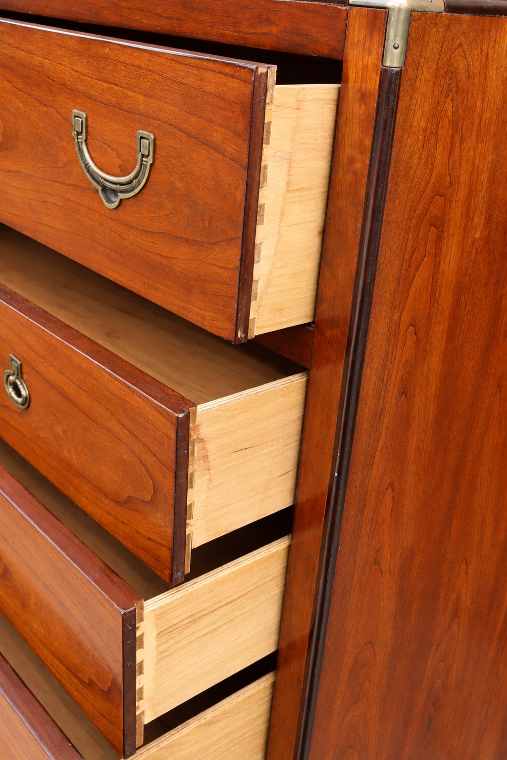 National Mt. Airy Campaign-Style Tall Chest With Brass Hardware — view 7