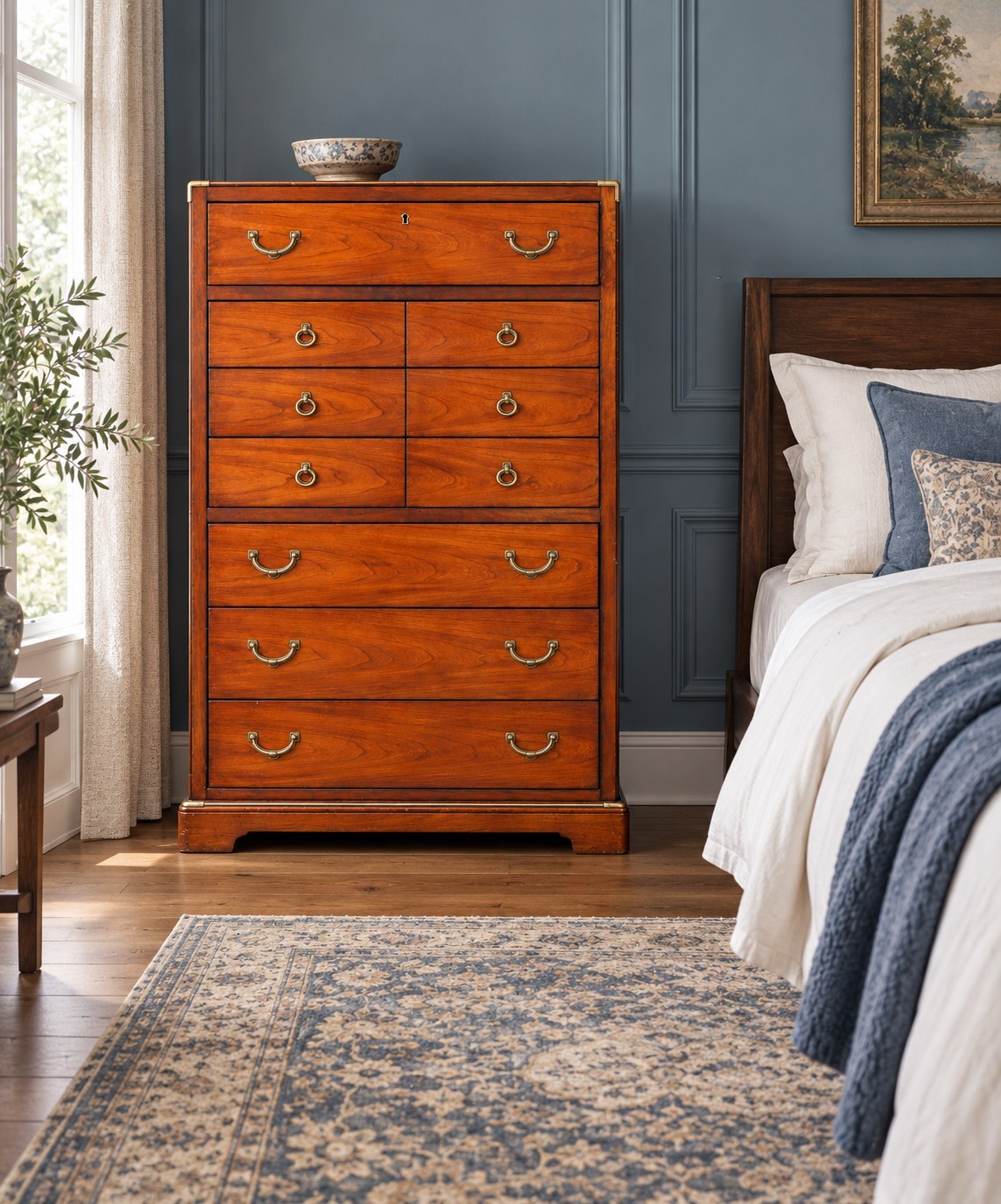 National Mt. Airy Campaign-Style Tall Chest With Brass Hardware — view 2