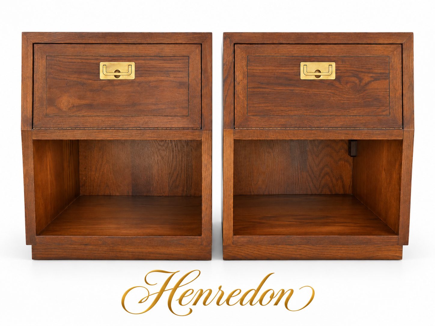 Pair of Vintage Henredon Campaign-Style Nightstands — view 4