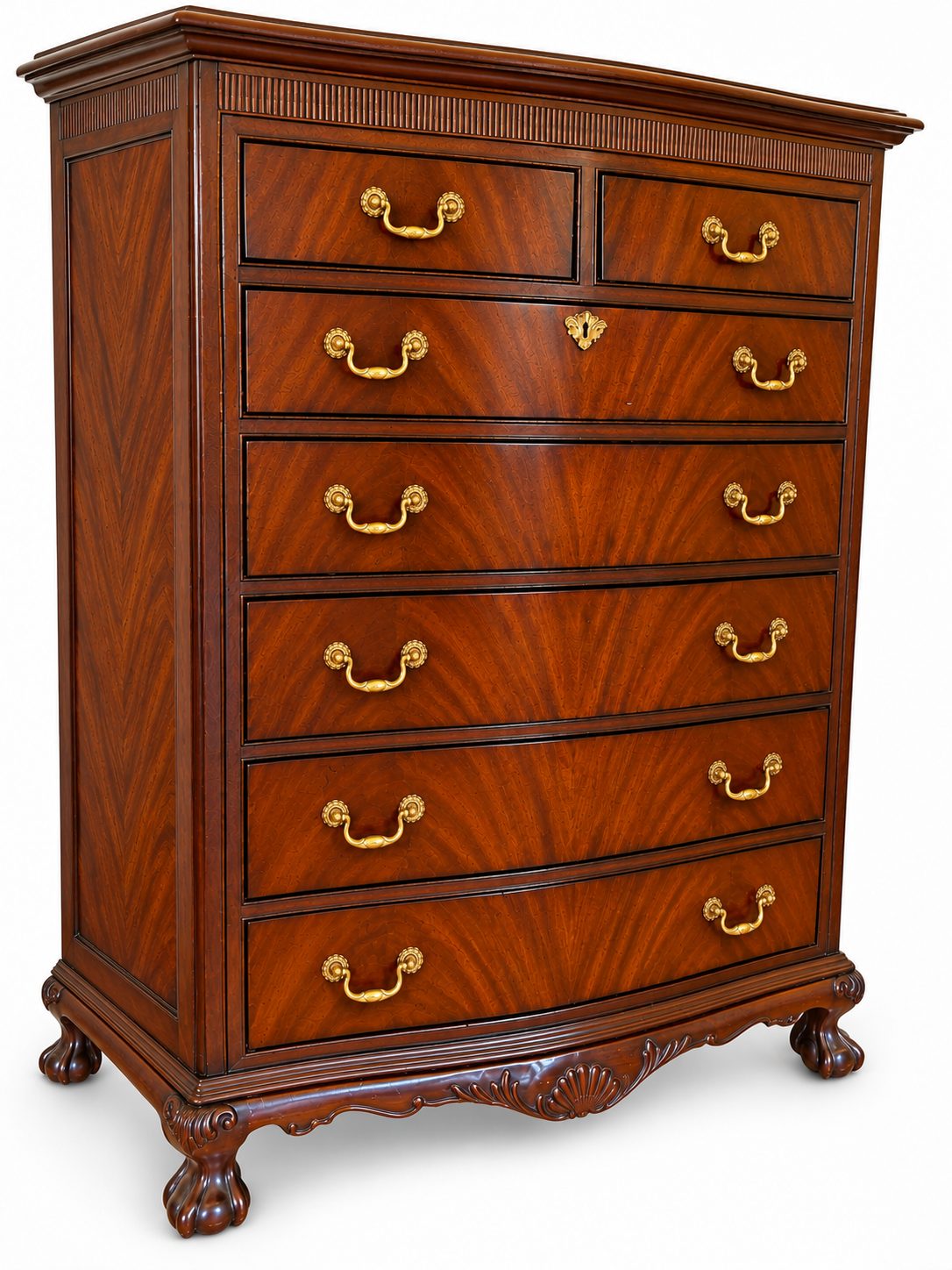 Vintage Drexel Chippendale-Style Seven-Drawer Tall Chest — view 9