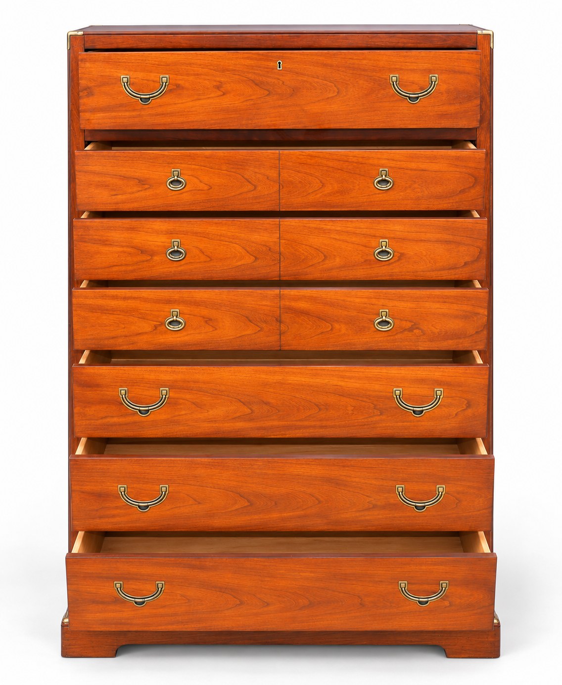 National Mt. Airy Campaign-Style Tall Chest With Brass Hardware — view 5
