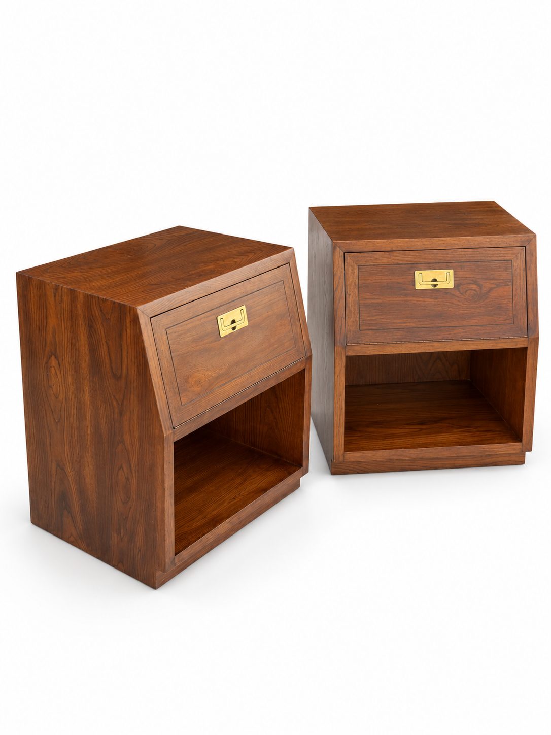 Pair of Vintage Henredon Campaign-Style Nightstands — view 9
