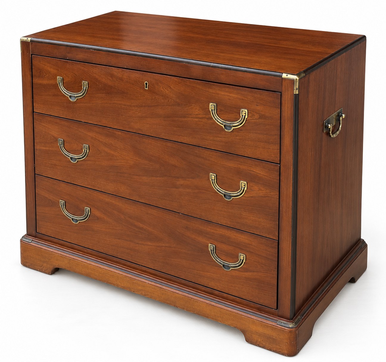 National Mt. Airy Campaign-Style Three-Drawer Chest — view 3