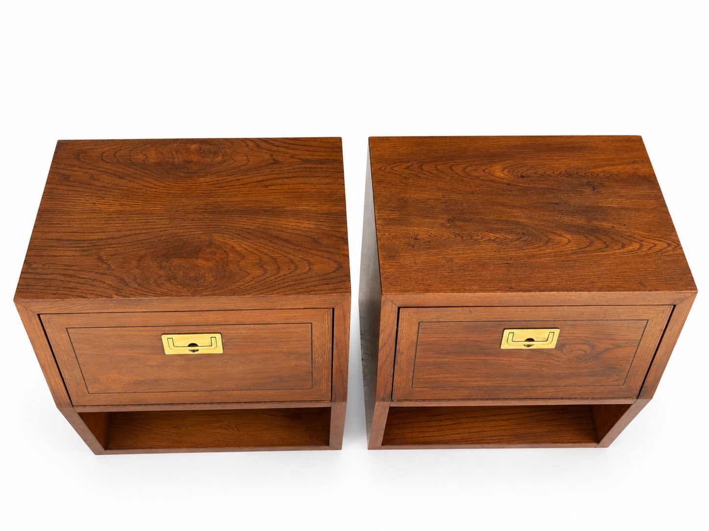 Pair of Vintage Henredon Campaign-Style Nightstands — view 5