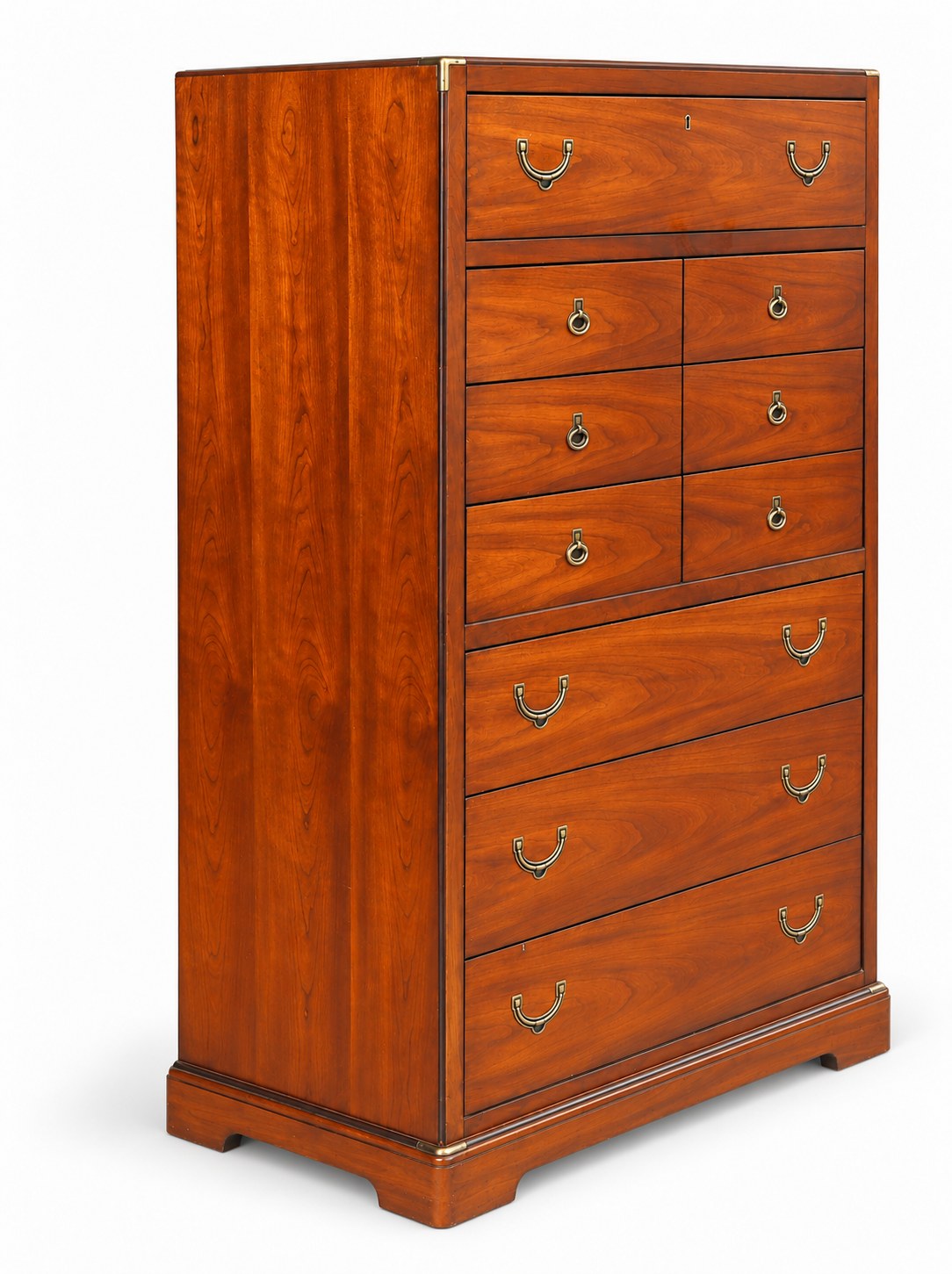 National Mt. Airy Campaign-Style Tall Chest With Brass Hardware — view 3