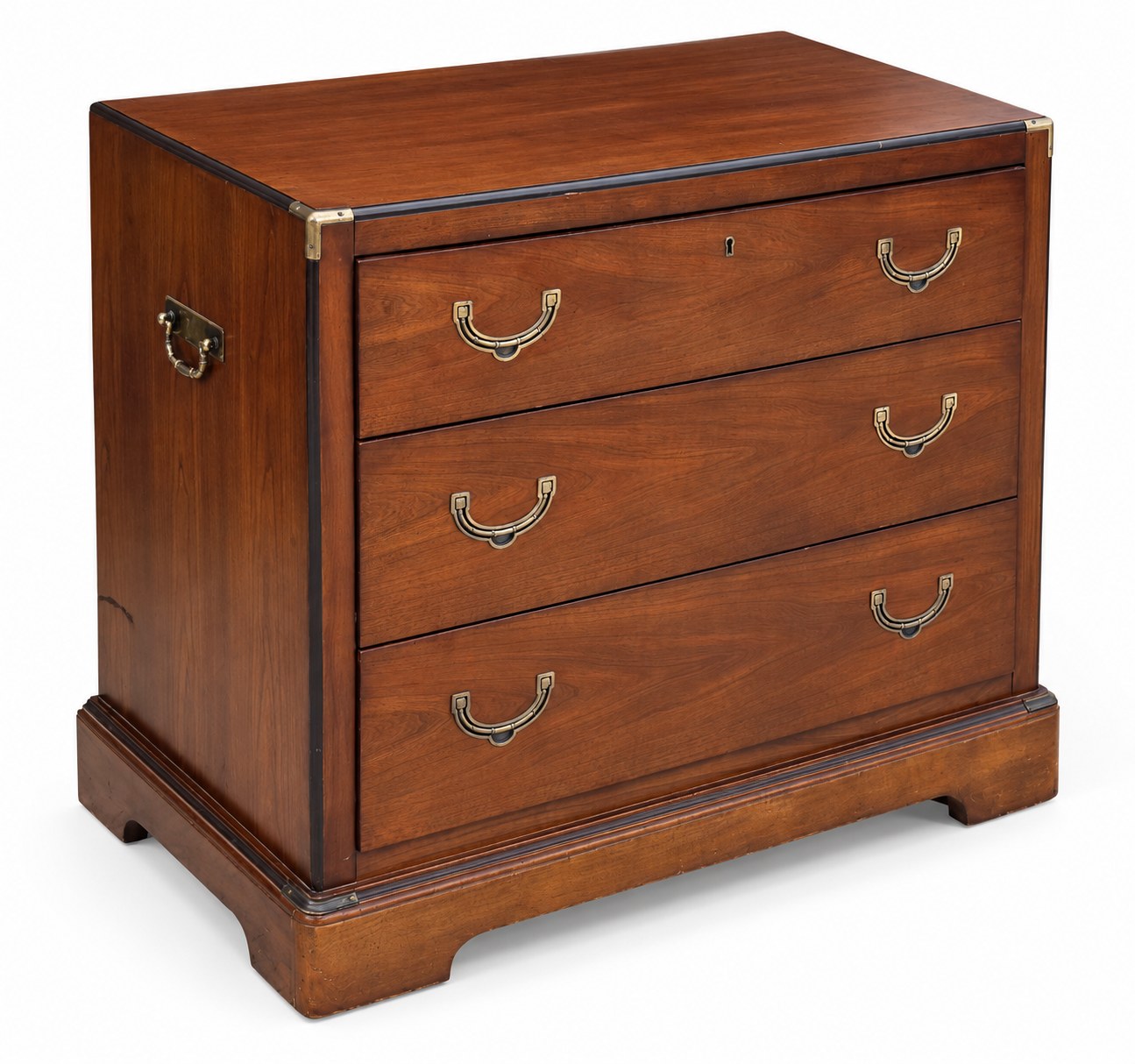National Mt. Airy Campaign-Style Three-Drawer Chest — view 4