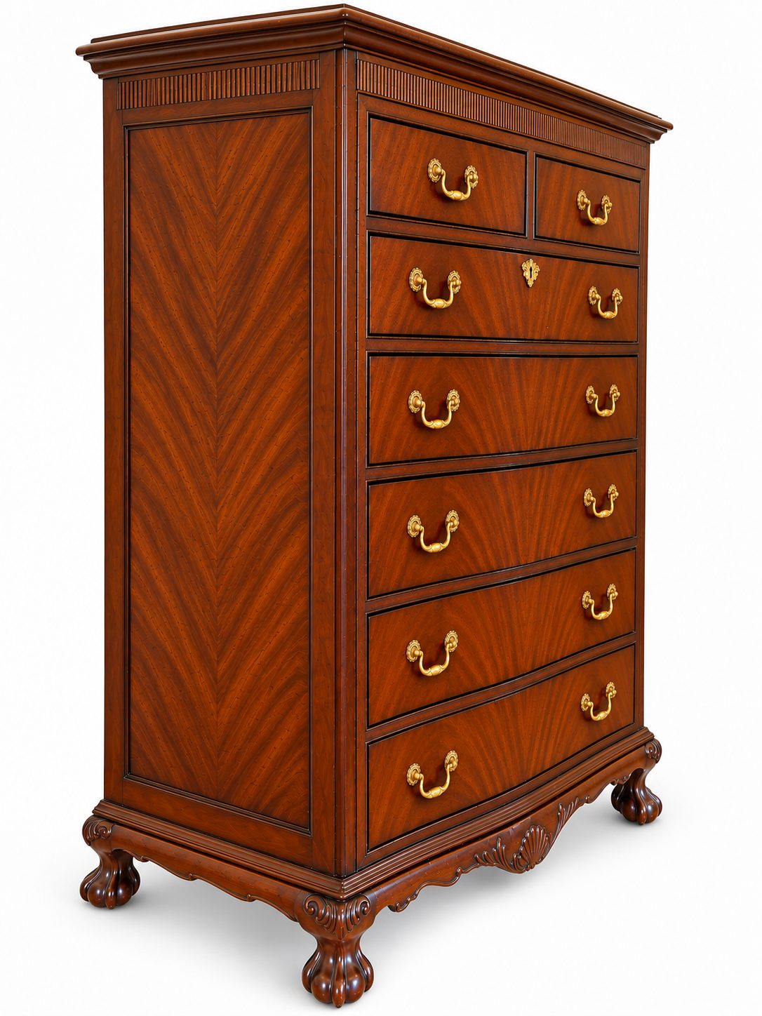 Vintage Drexel Chippendale-Style Seven-Drawer Tall Chest — view 10